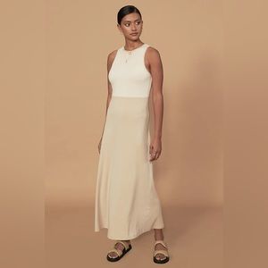 NEW Sancia Riordan Ribbed Color-Blocked Midi Dress